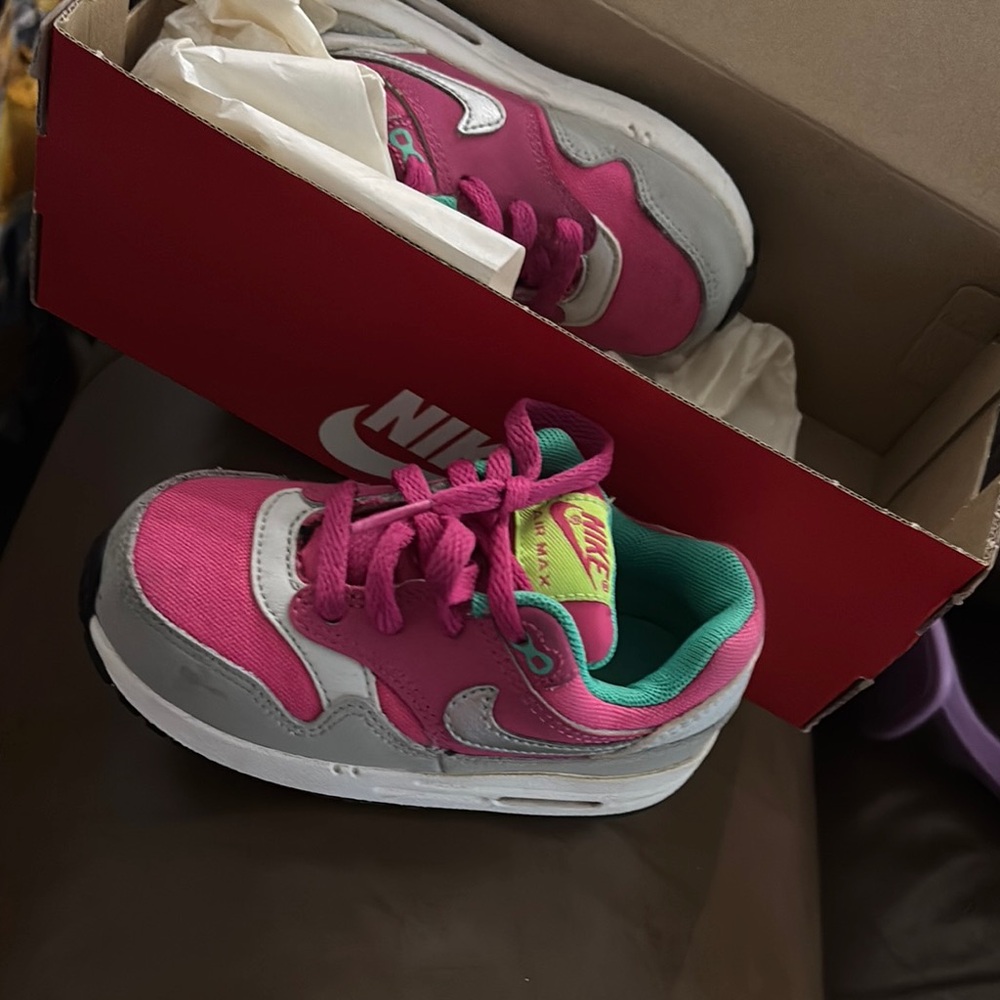 Nike Kids Pink and Gray Sneakers